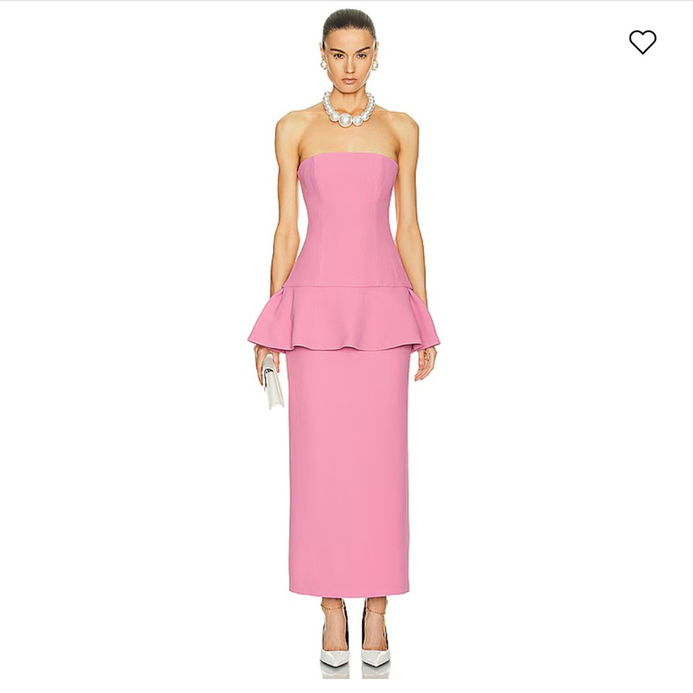 Pink Strapless Peplum Sheath Dress for Weddings